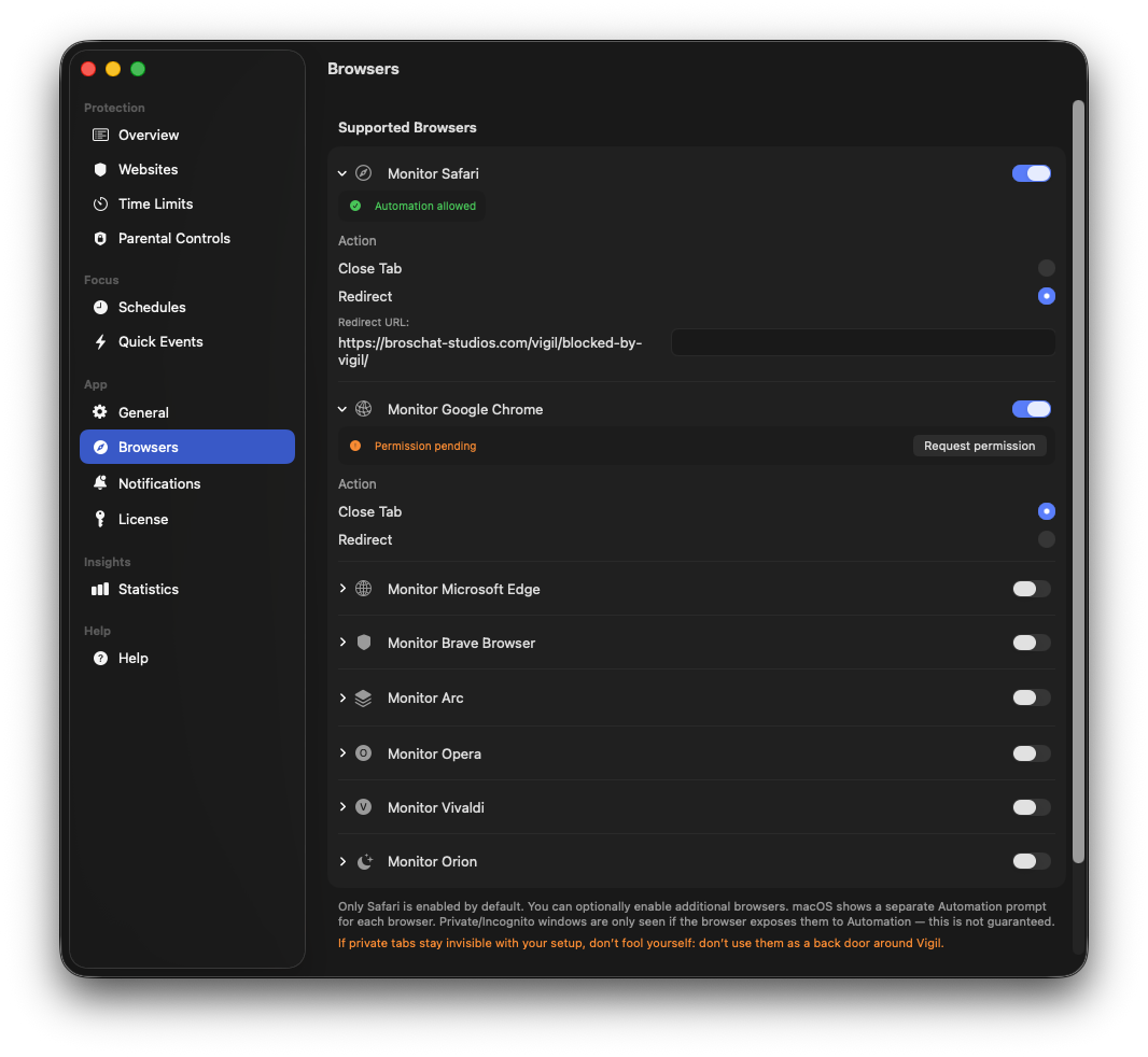 Browsers Close Tab / Redirect